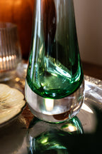 Vintage Dartington Green Glass Vase