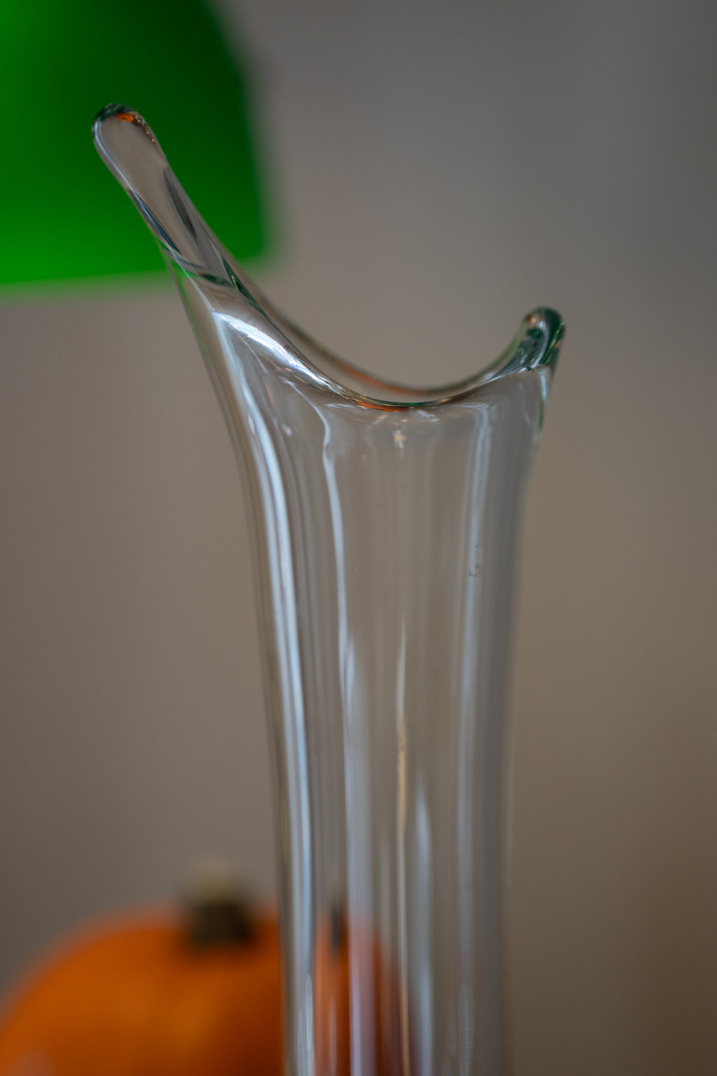 Vintage Dartington Green Glass Vase