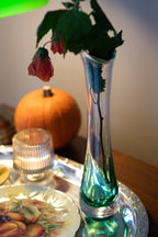Vintage Dartington Green Glass Vase
