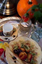 Aynsley Set including Coffee Cup and a Dessert Plate Orchard Gold