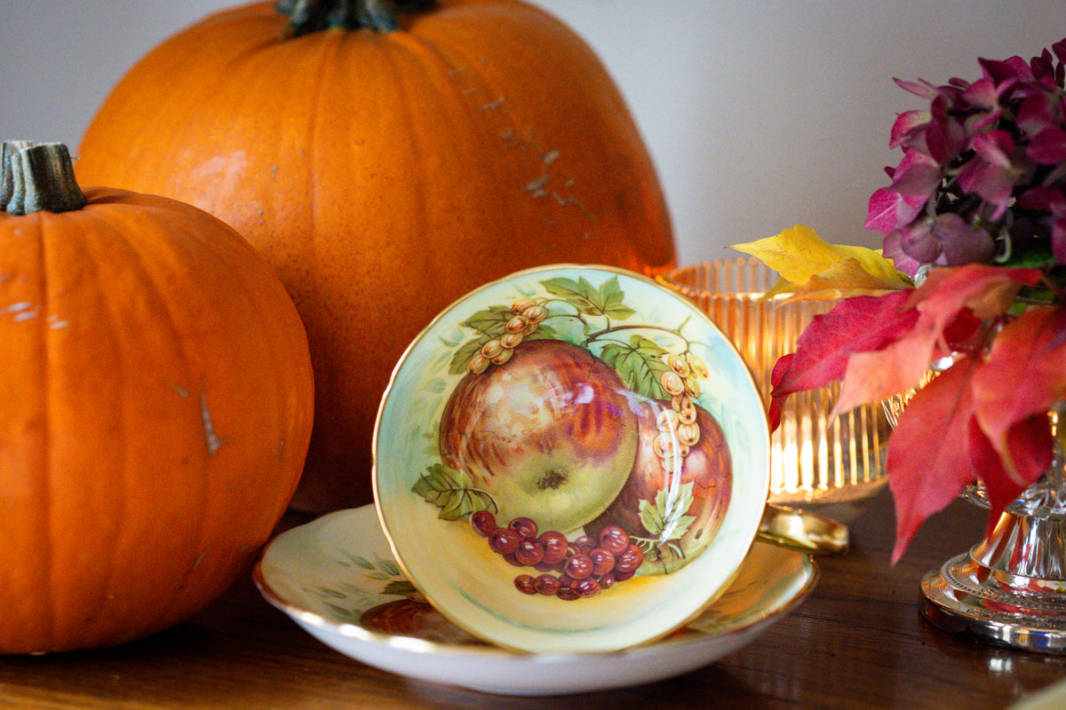 Rare Hammersley Large Cup and Saucer - apples