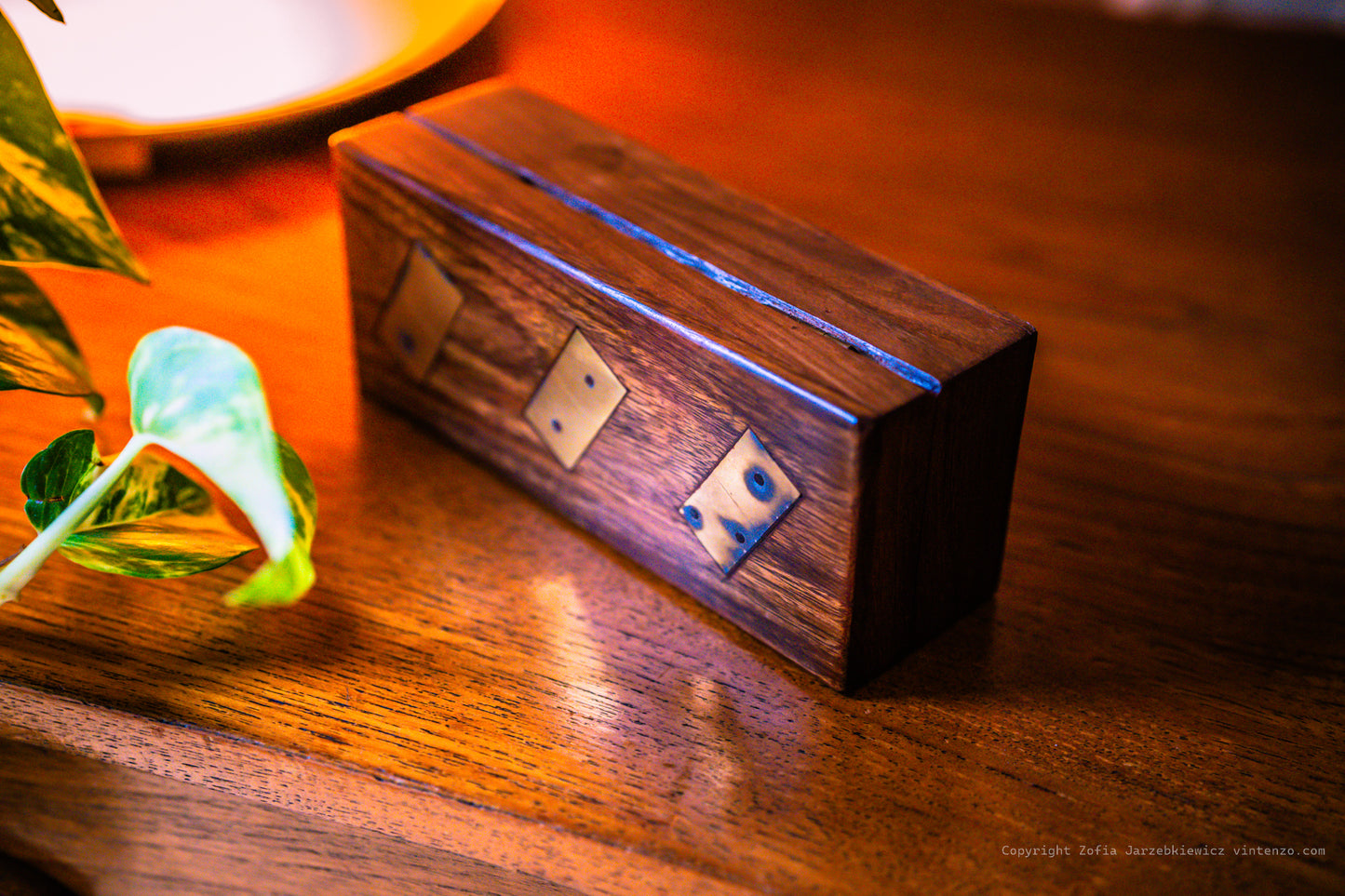 Vintage Wooden Boxed Dominoes Set- 27 Pieces