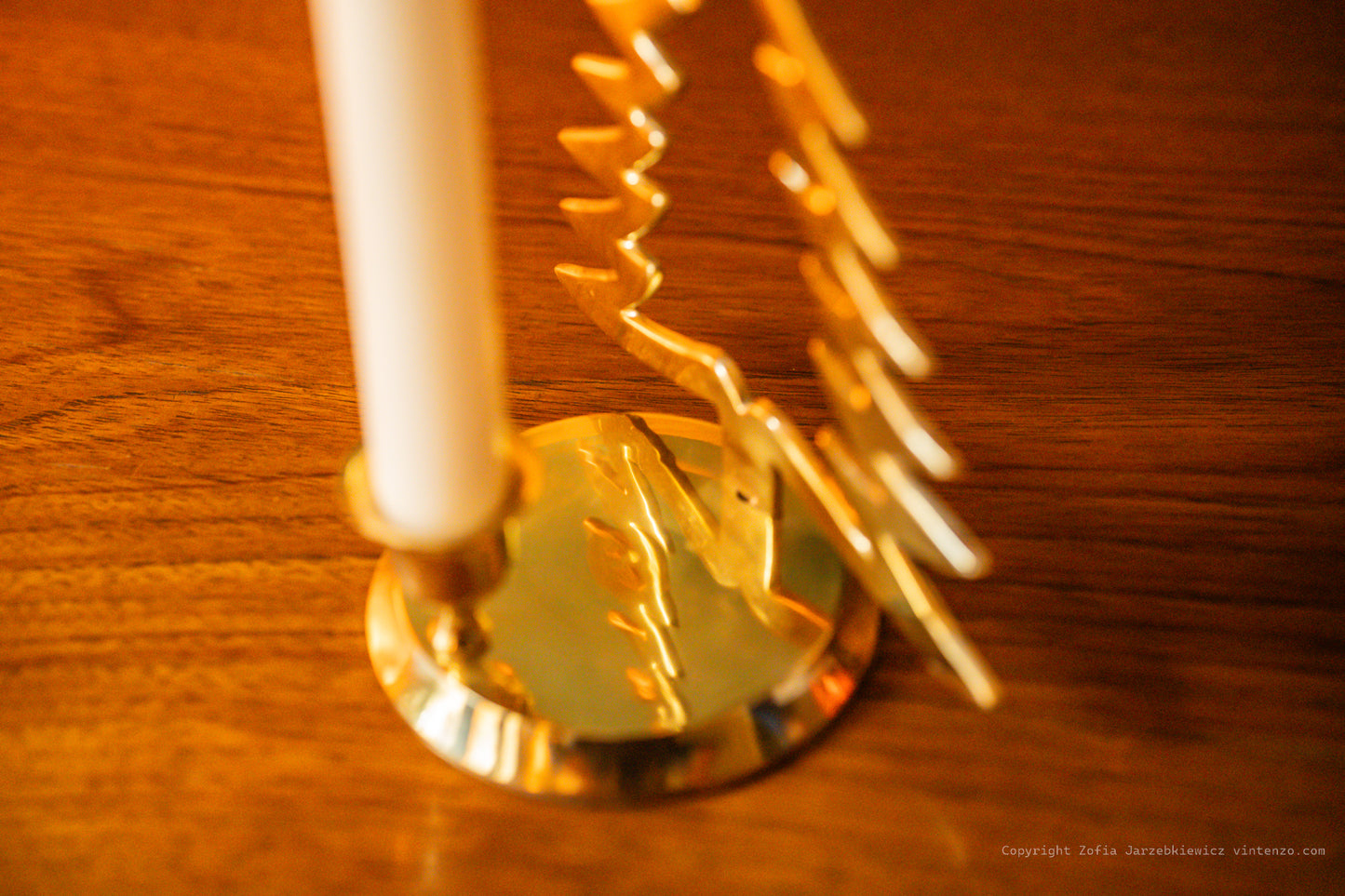 Vintage Brass Christmas Tree Candle Holder