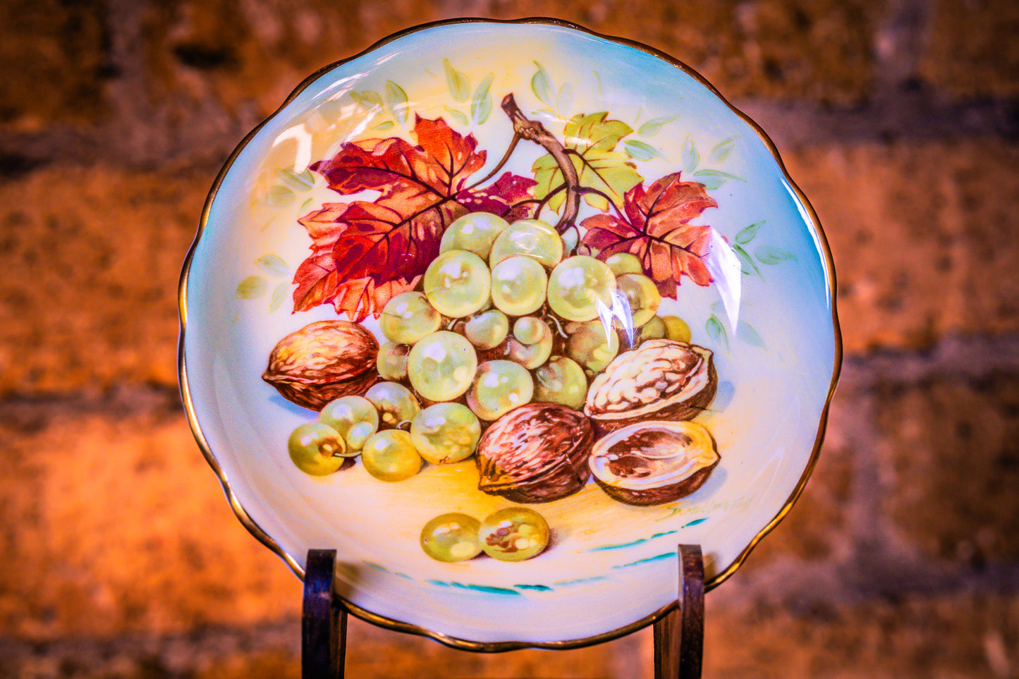 Hammersley Grapes and Leaves Pattern Teacup and Saucer