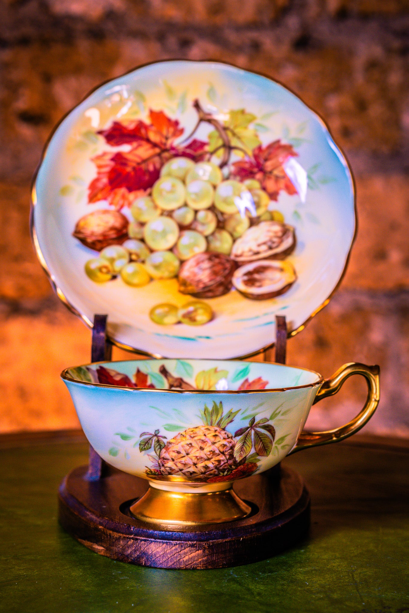 Hammersley Grapes and Leaves Pattern Teacup and Saucer