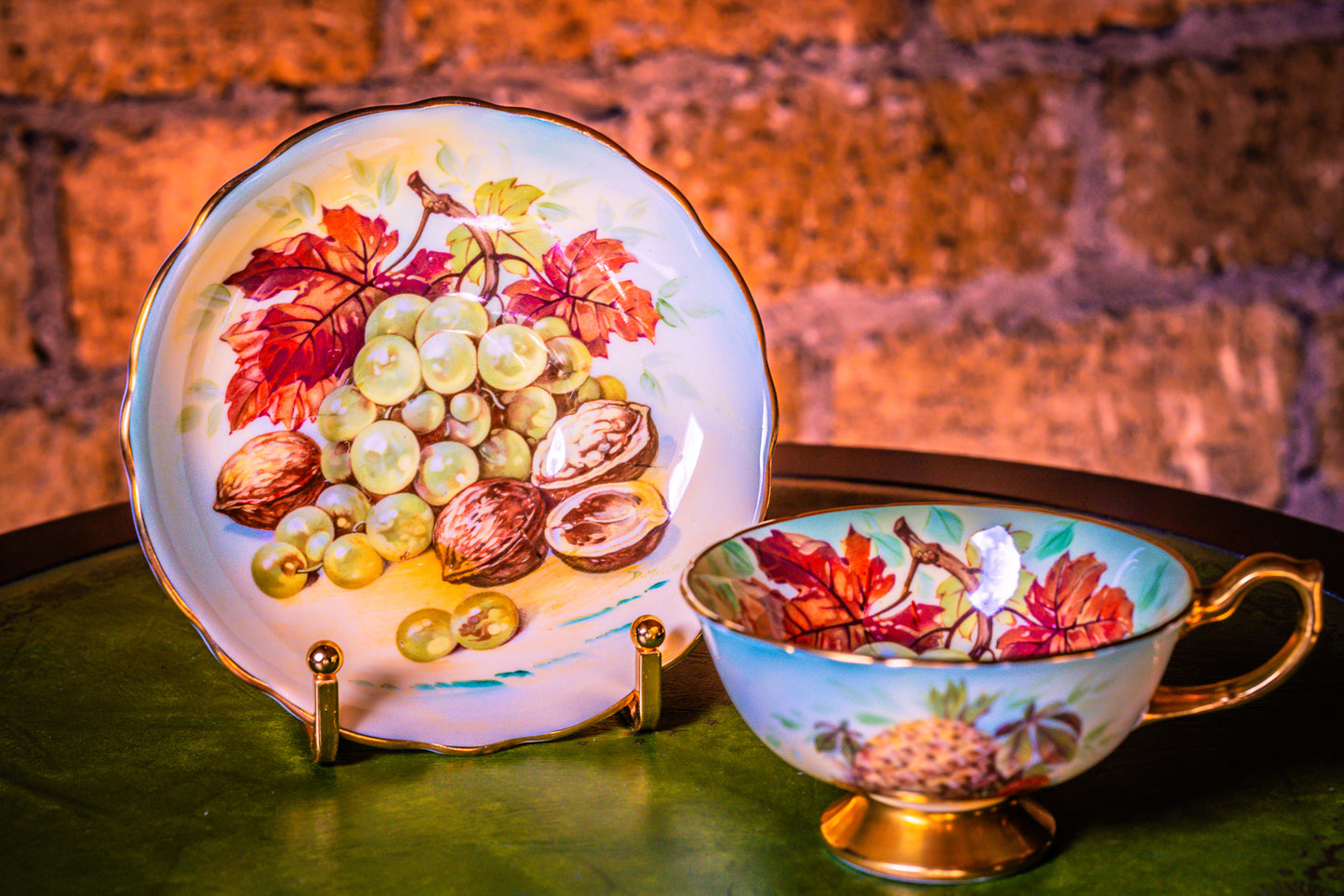 Hammersley Grapes and Leaves Pattern Teacup and Saucer