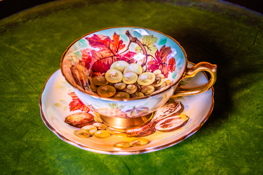 Hammersley Grapes and Leaves Pattern Teacup and Saucer