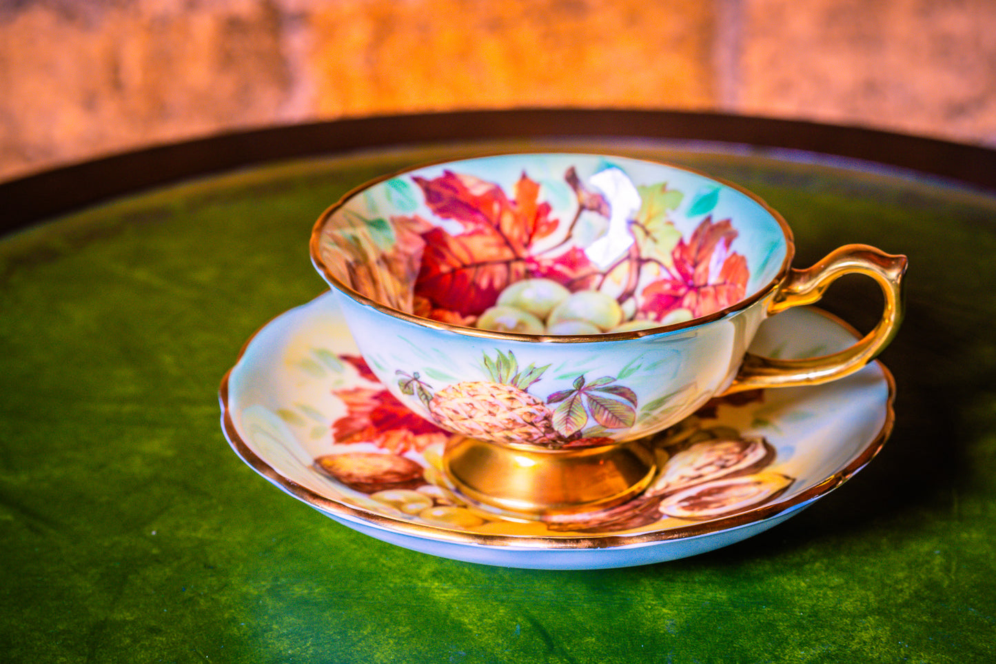 Hammersley Grapes and Leaves Pattern Teacup and Saucer