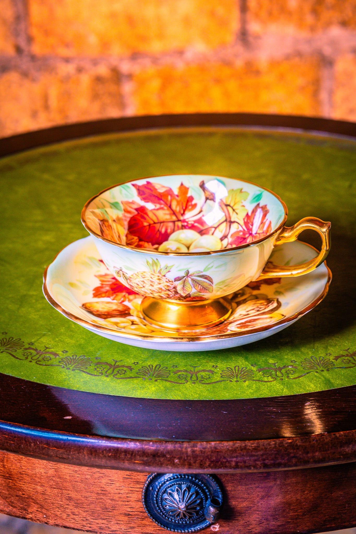 Hammersley Grapes and Leaves Pattern Teacup and Saucer