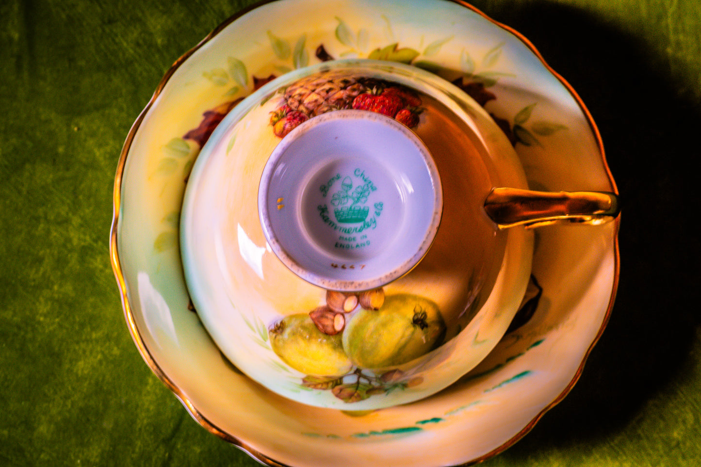 Hammersley Grapes and Leaves Pattern Teacup and Saucer