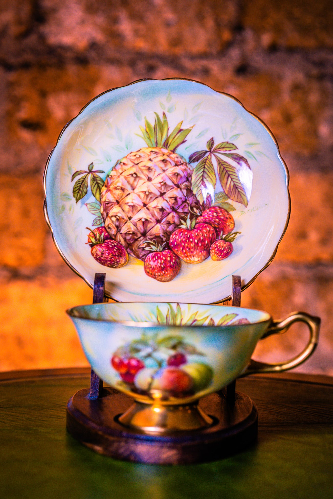 Hammersley Pineapple and Strawberries Cup and Saucer