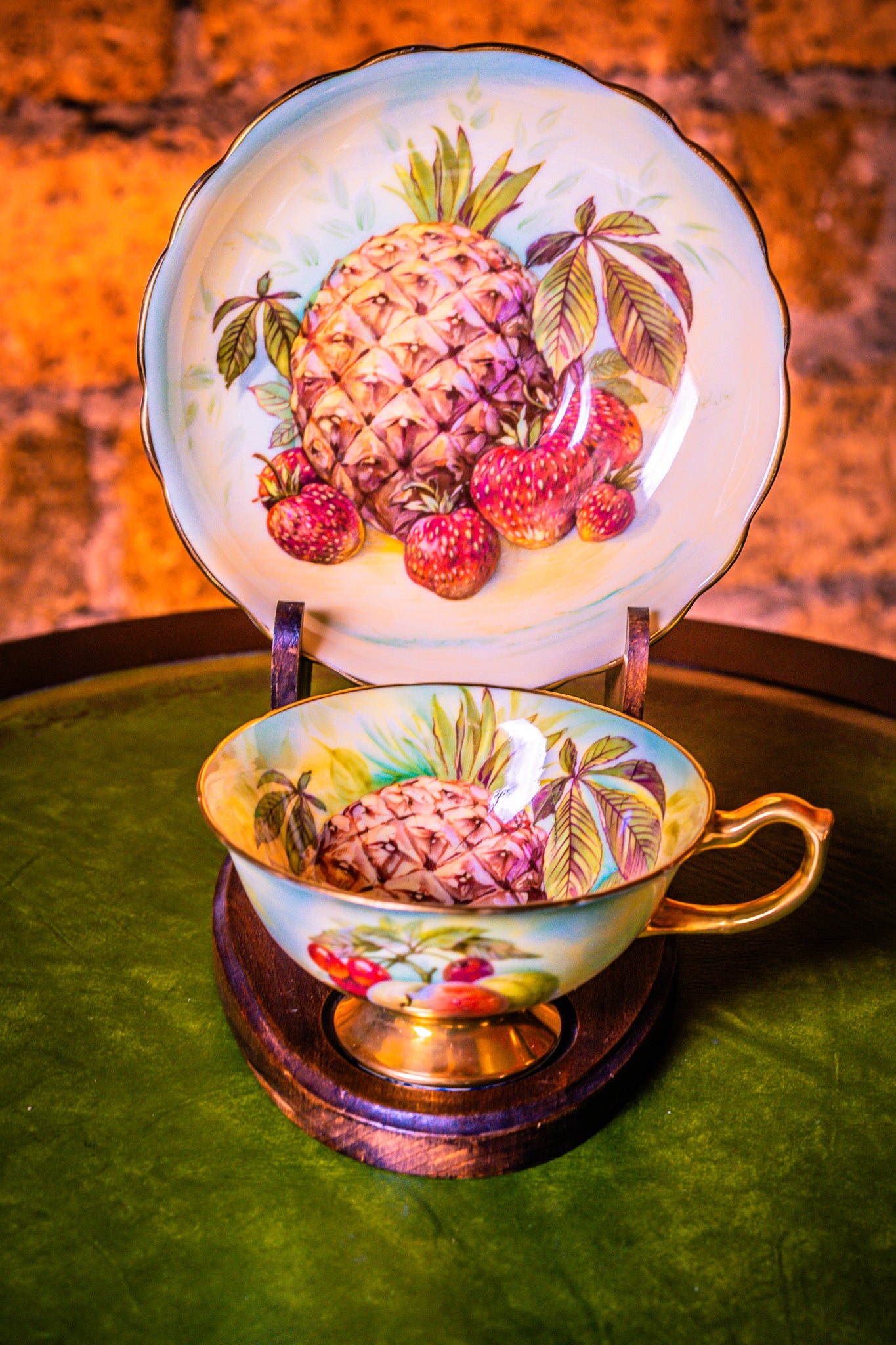 Hammersley Pineapple and Strawberries Cup and Saucer