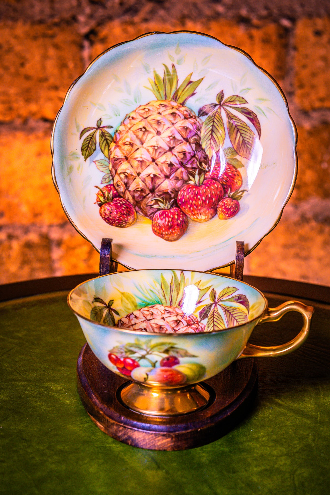 Hammersley Pineapple and Strawberries Cup and Saucer