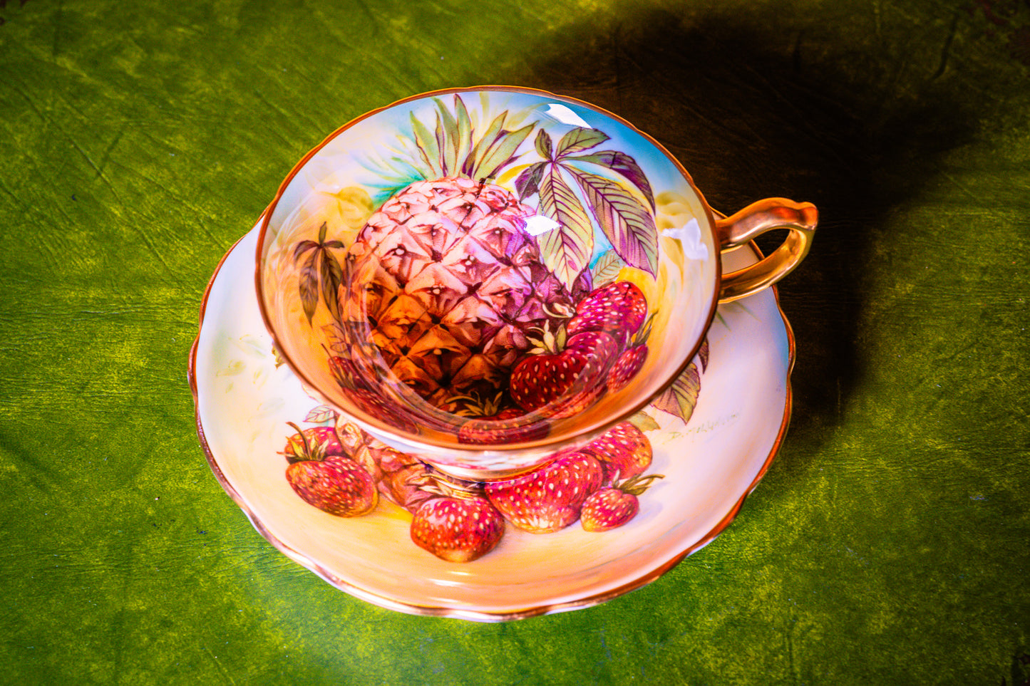 Hammersley Pineapple and Strawberries Cup and Saucer