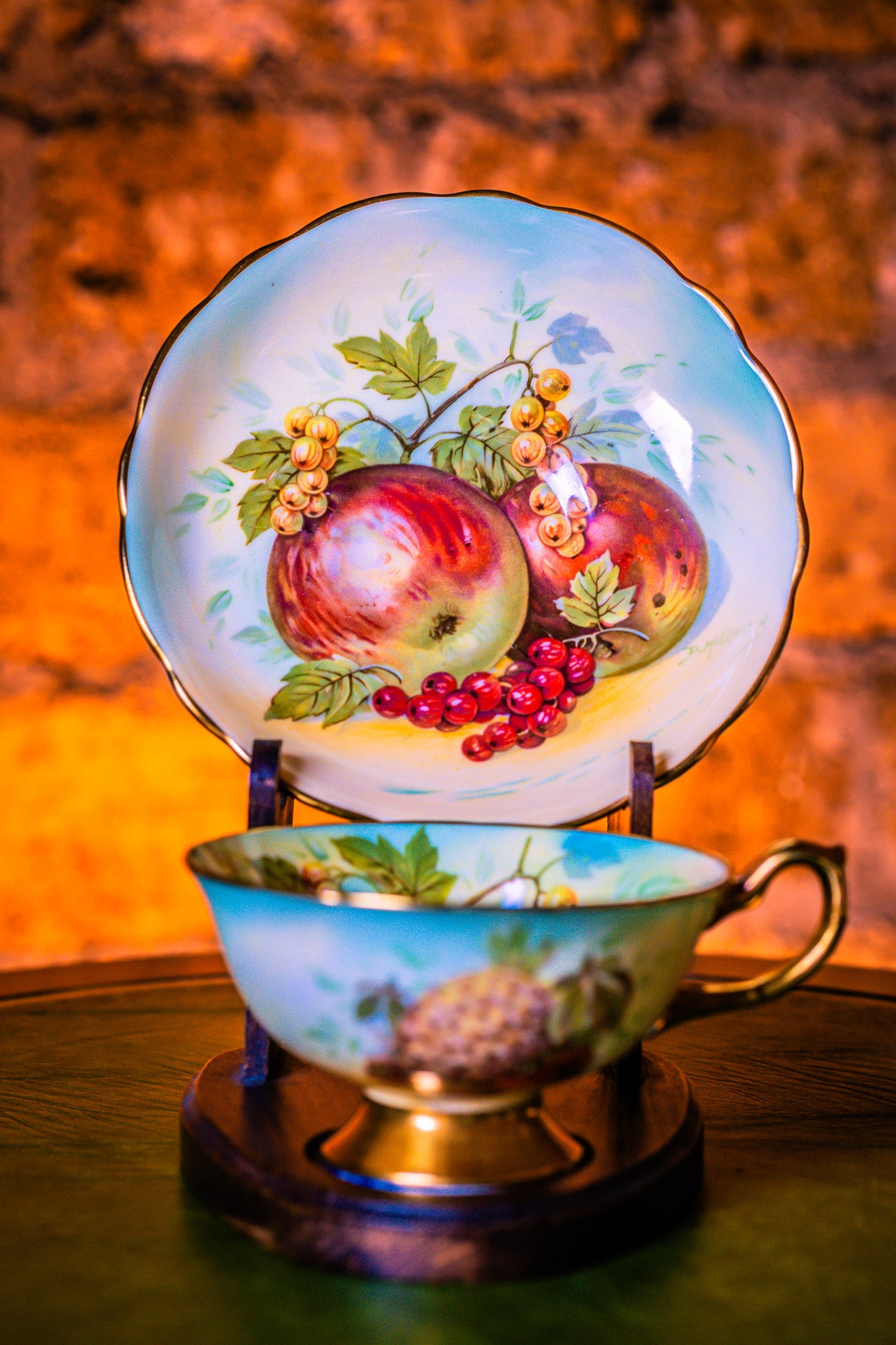 Hammersley Large Apple and Berries Cup and Saucer