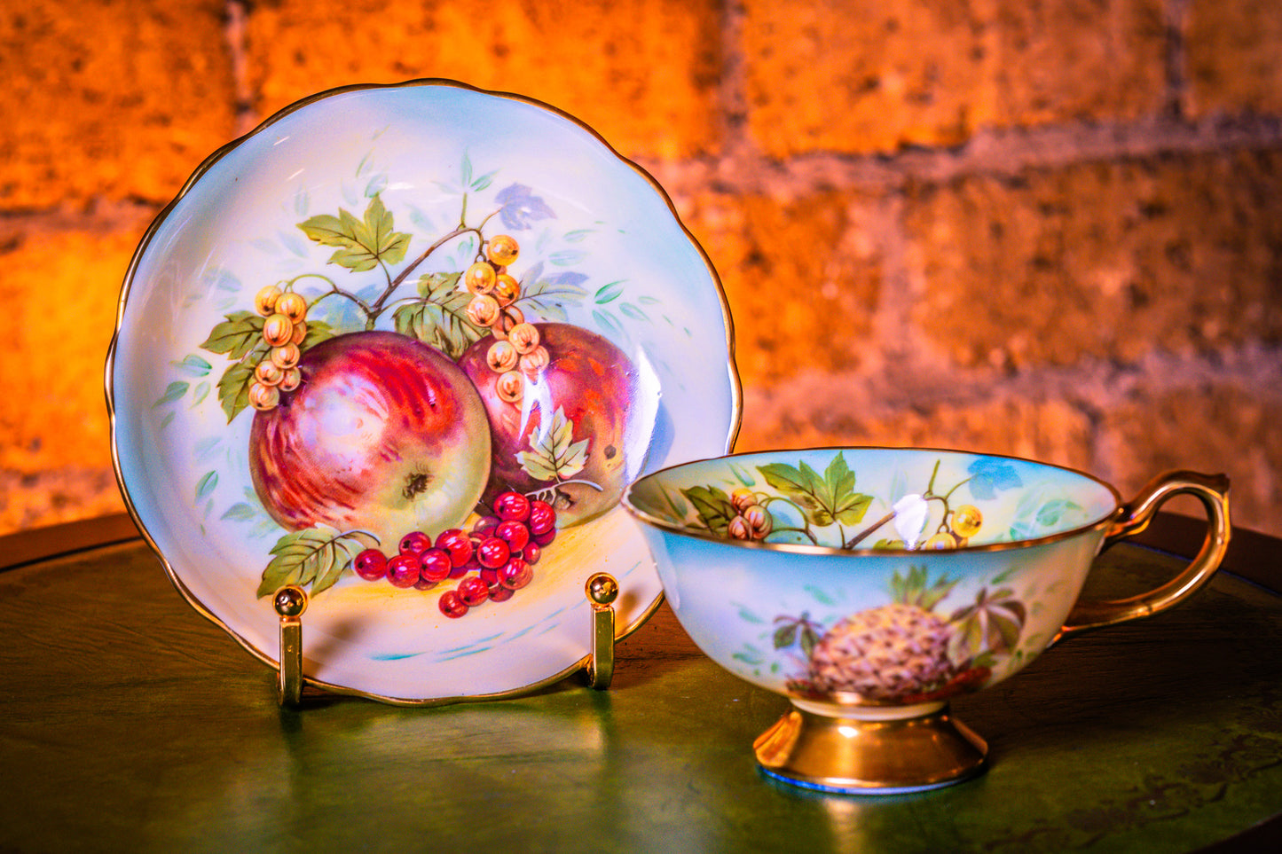 Hammersley Large Apple and Berries Cup and Saucer