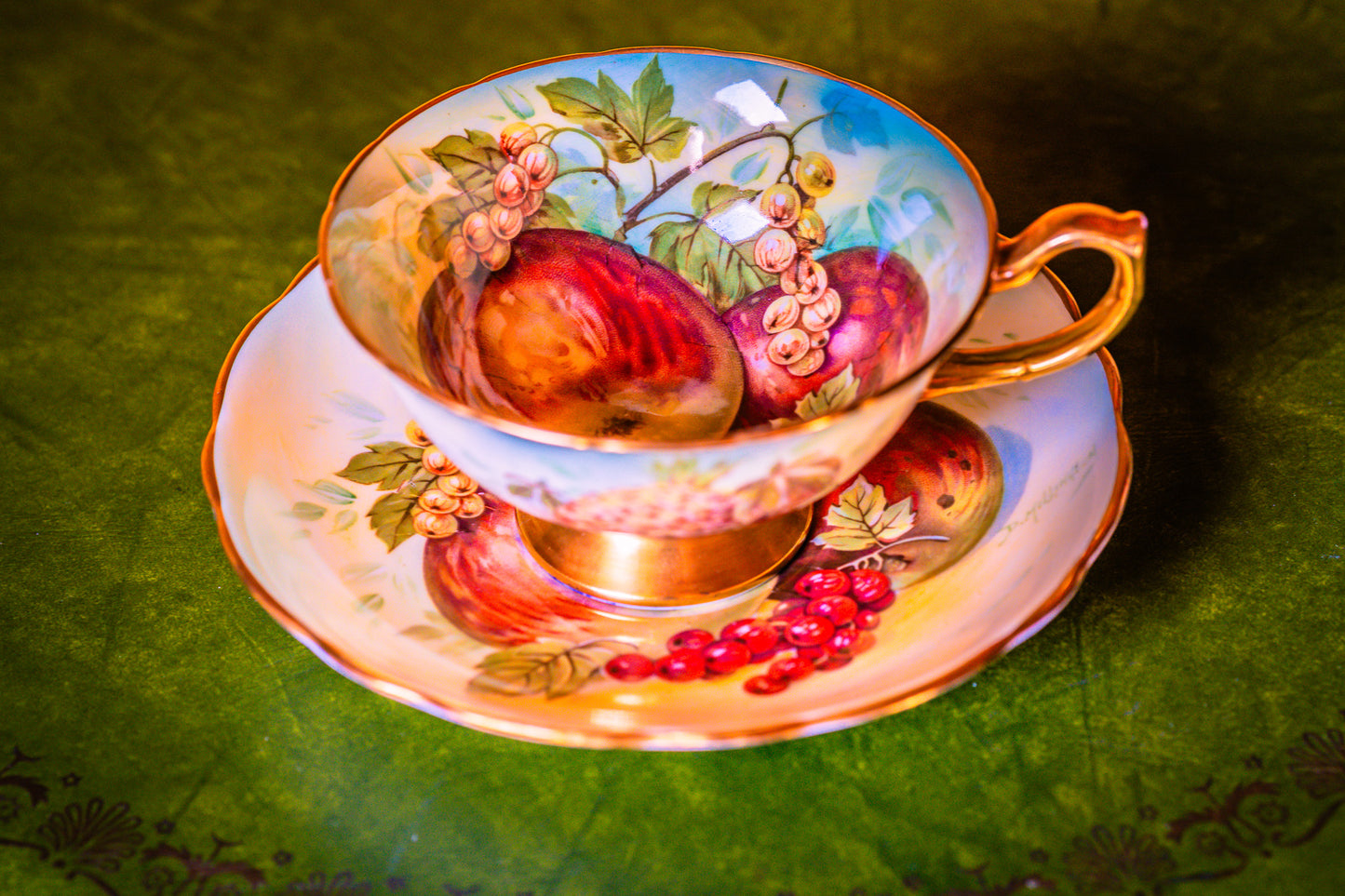 Hammersley Large Apple and Berries Cup and Saucer