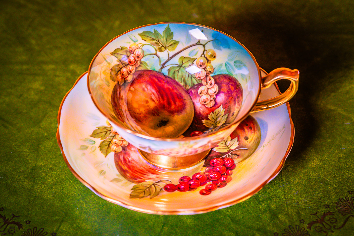 Hammersley Large Apple and Berries Cup and Saucer