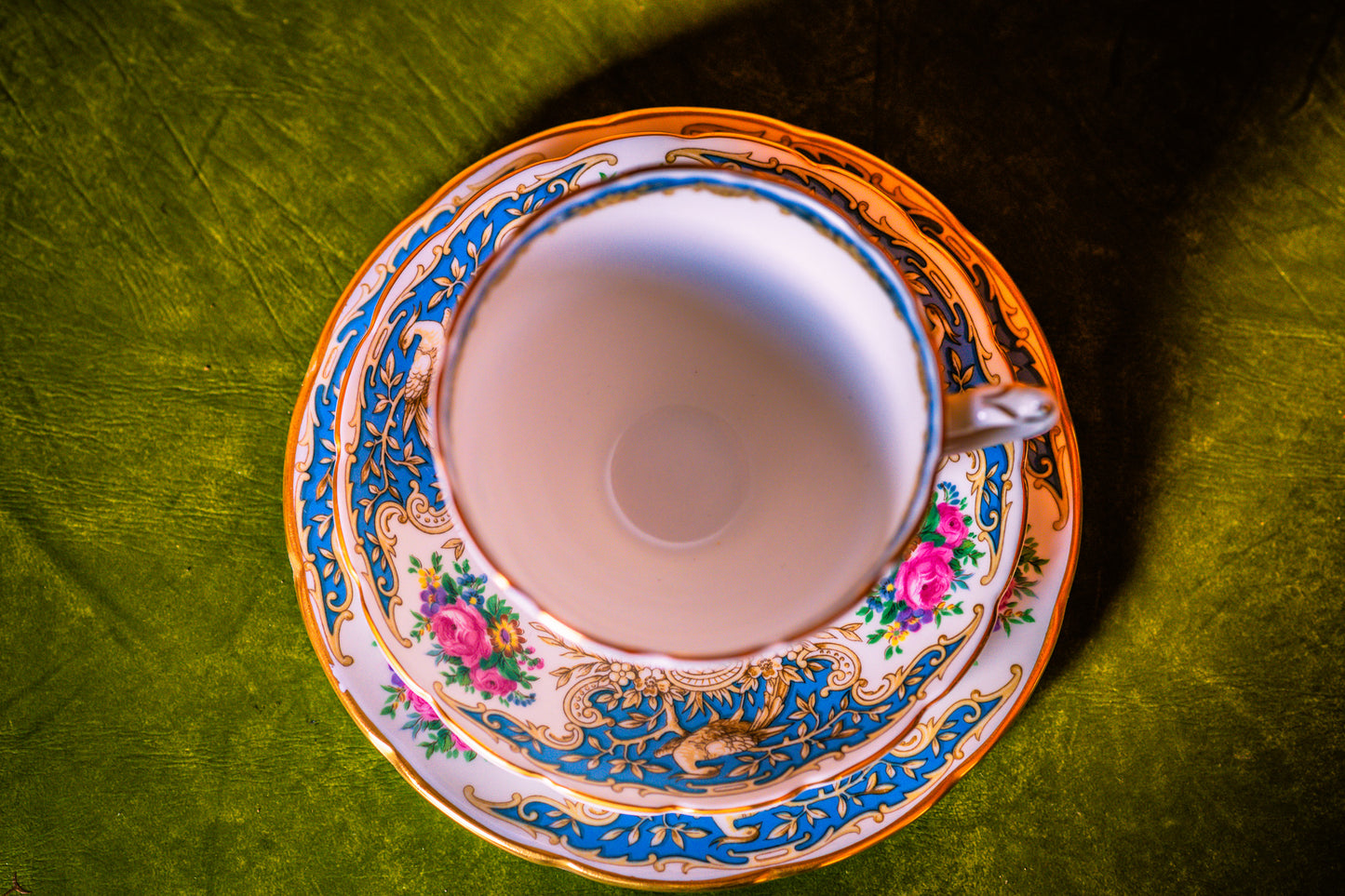 Coalport Montrose Blue Trio Set of Tea Cup with Saucer and Plate