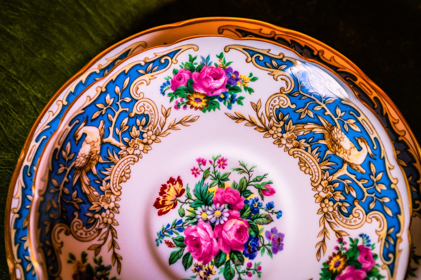 Coalport Montrose Blue Trio Set of Tea Cup with Saucer and Plate