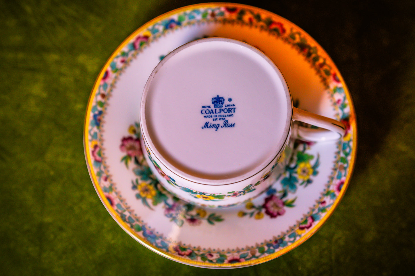 Coalport Ming Rose Cup and Saucer Set