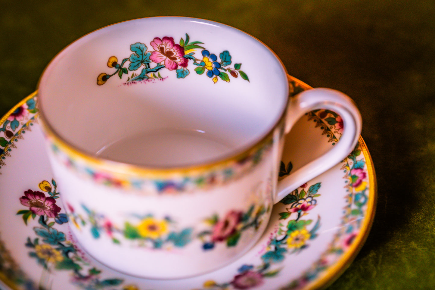 Coalport Ming Rose Cup and Saucer Set