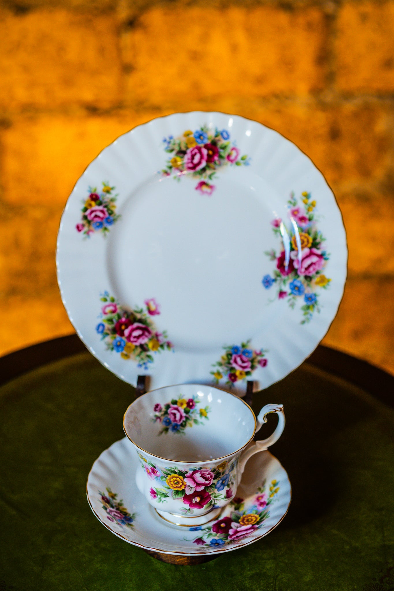 Royal Albert Chelsea Garden Trio Set- Teacup, Saucer and a Plate