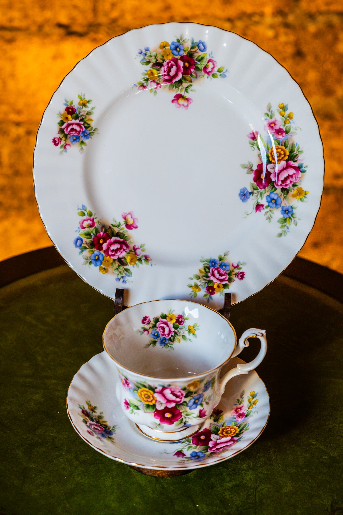 Royal Albert Chelsea Garden Trio Set- Teacup, Saucer and a Plate