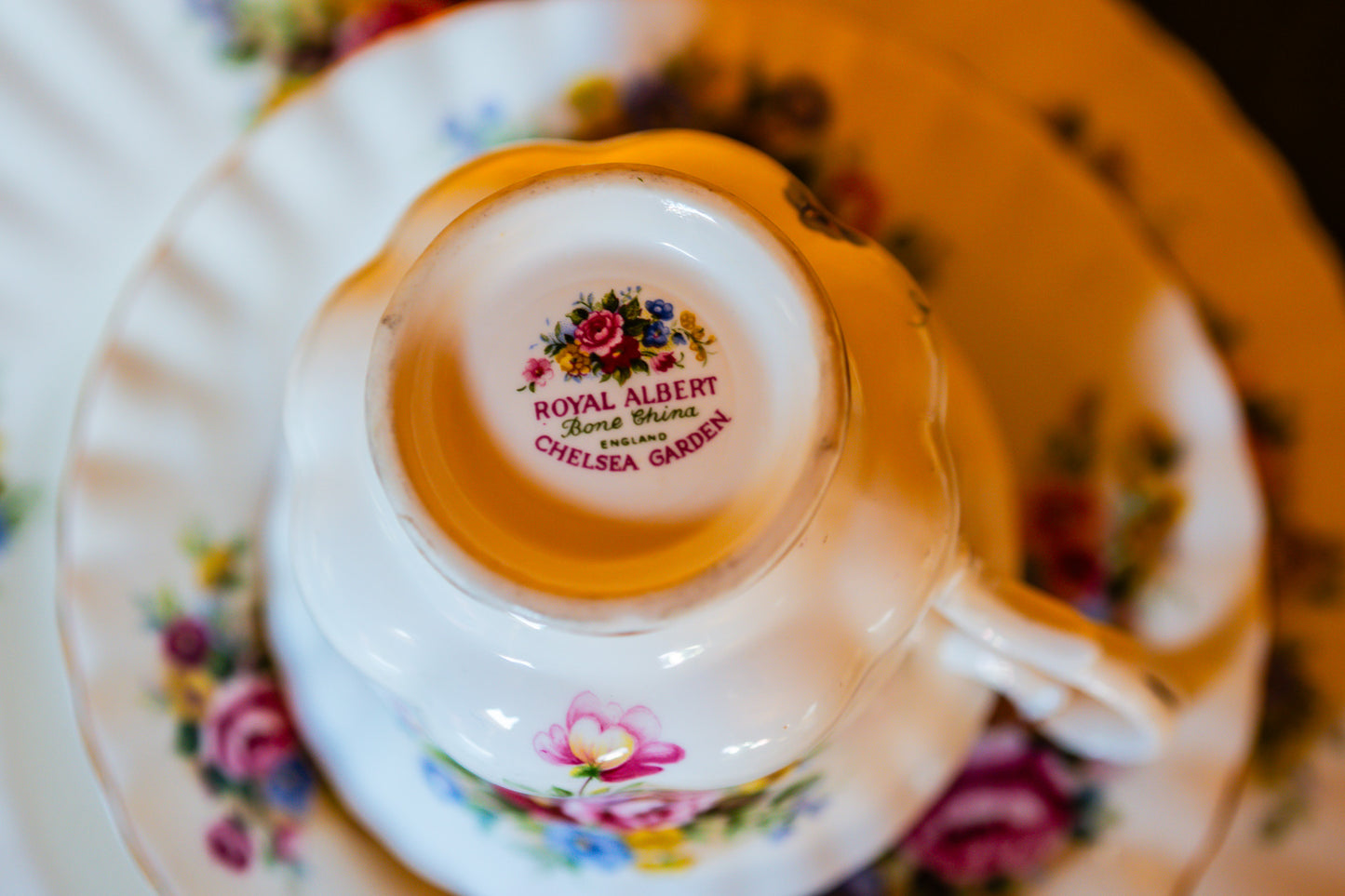 Royal Albert Chelsea Garden Trio Set- Teacup, Saucer and a Plate