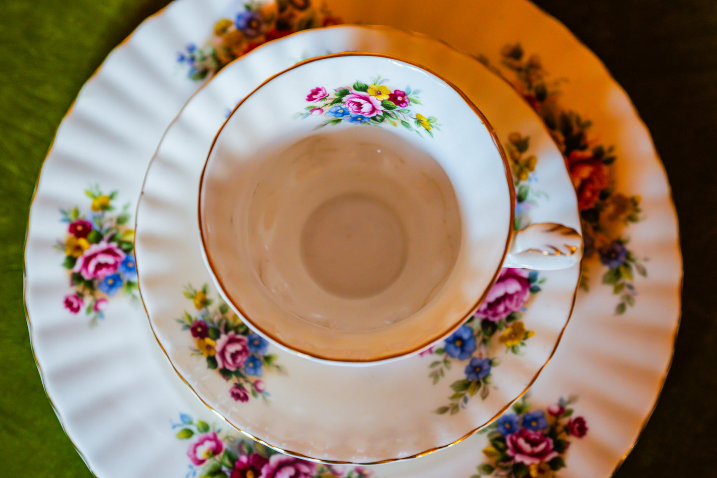 Royal Albert Chelsea Garden Trio Set- Teacup, Saucer and a Plate