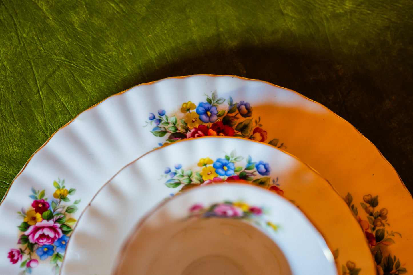 Royal Albert Chelsea Garden Trio Set- Teacup, Saucer and a Plate