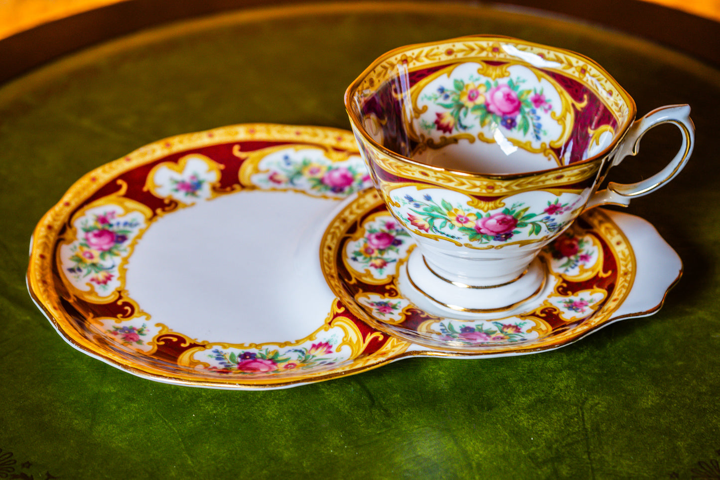 Rare Royal Albert Lady Hamilton Breakfast Set- Teacup with Saucer