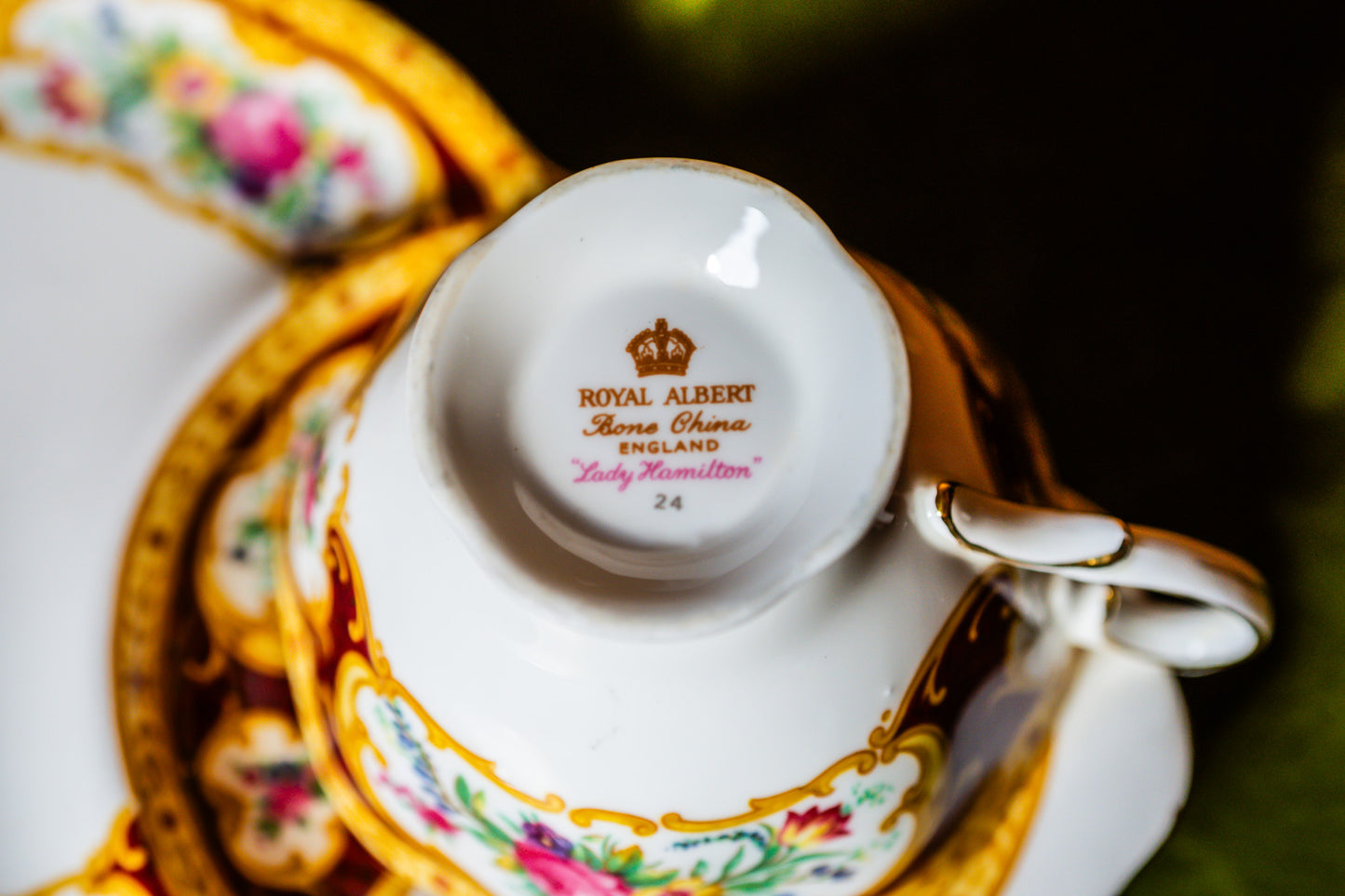 Rare Royal Albert Lady Hamilton Breakfast Set- Teacup with Saucer