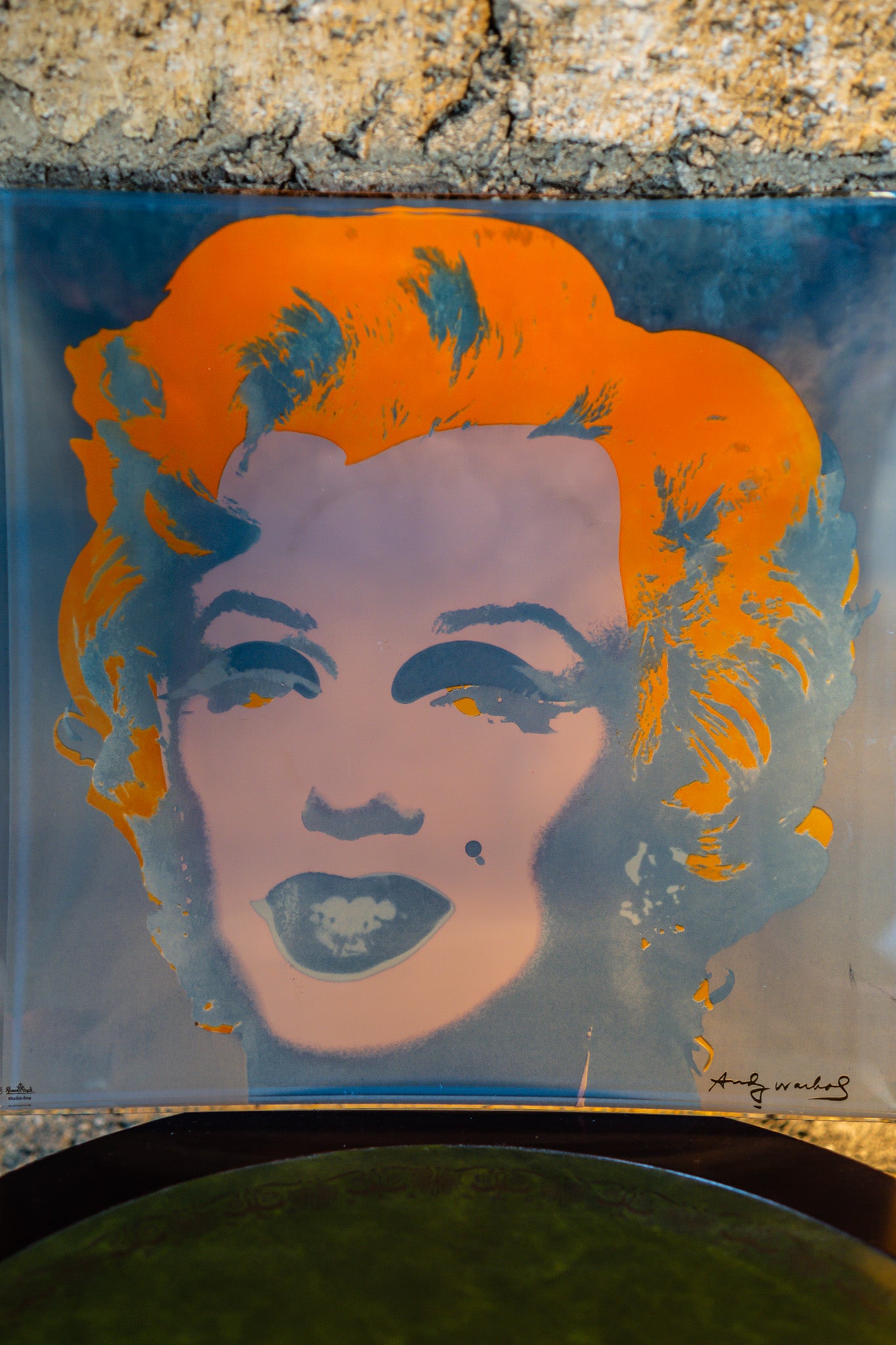 Glass Plate Marilyn Monroe by Andy Warhol, Rosenthal Studio, 1970s (Blue)