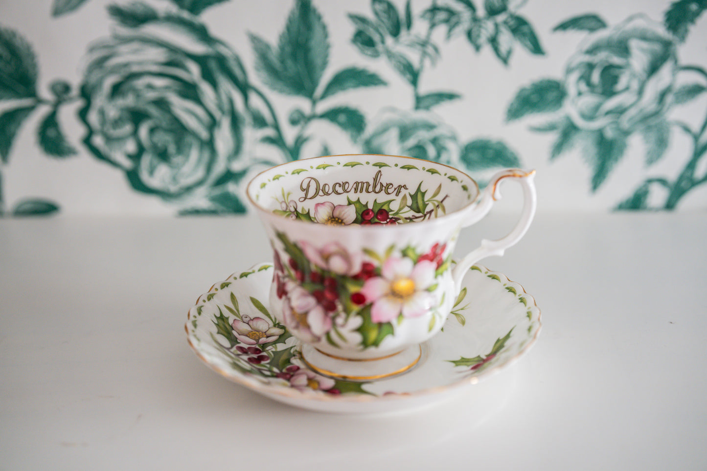 Royal Albert December Flower Of The Month Series Cup and Saucer