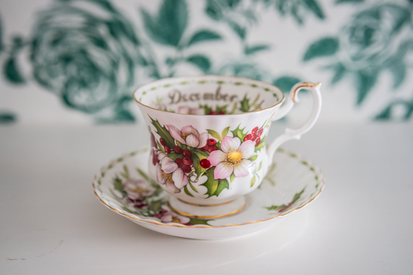 Royal Albert December Flower Of The Month Series Cup and Saucer