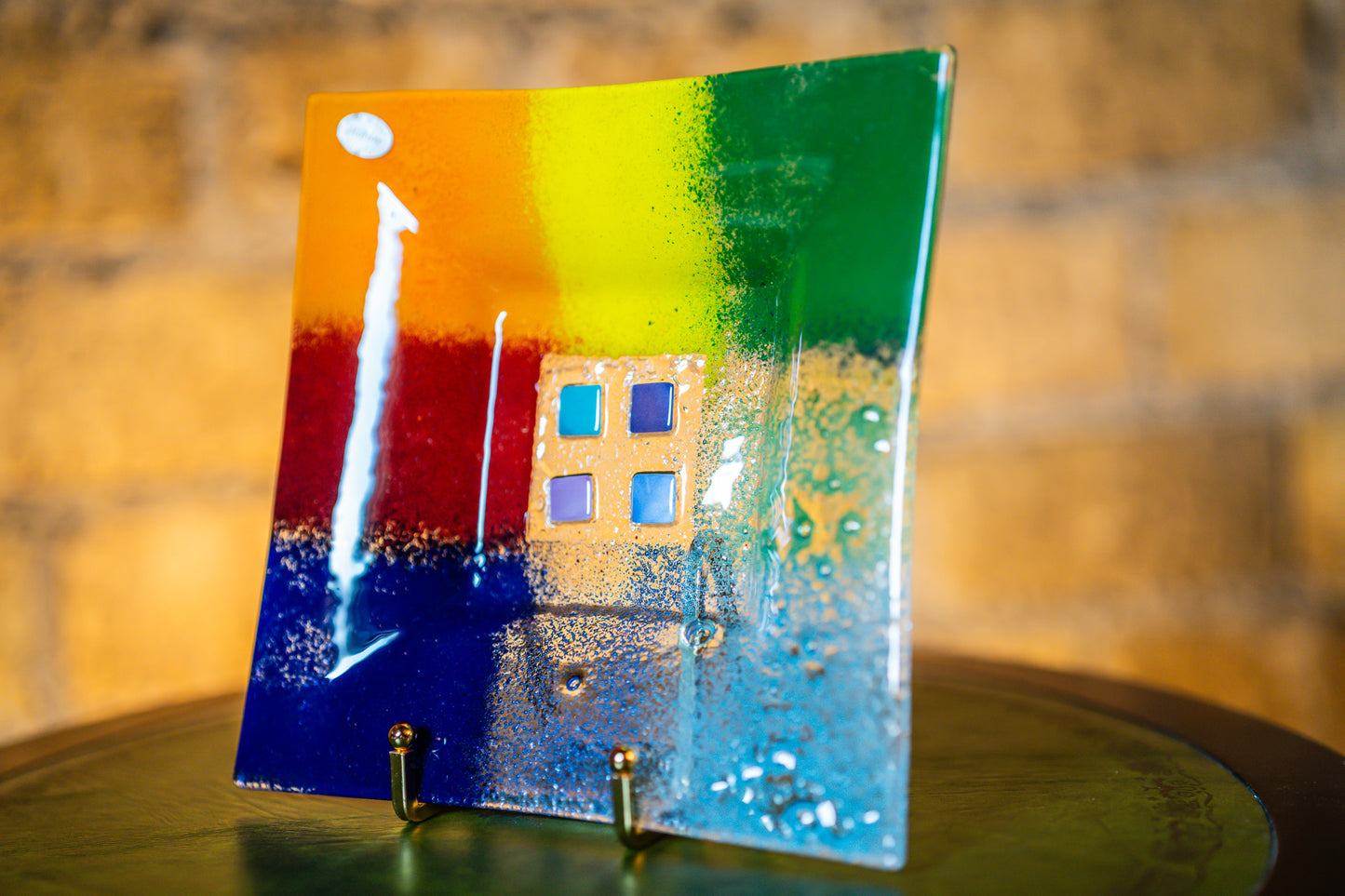 Murano Glass Square Colour Block Plate