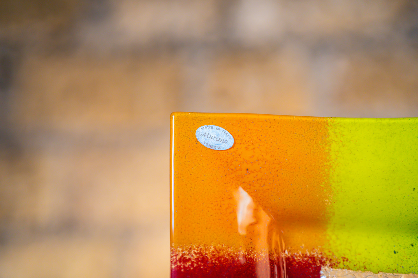 Murano Glass Square Colour Block Plate