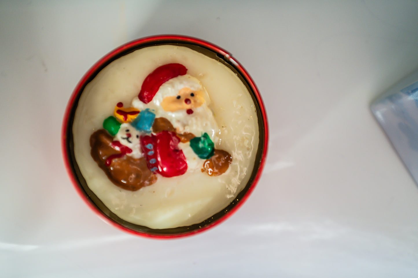 Vintage Santa Claus Candle in a Tin