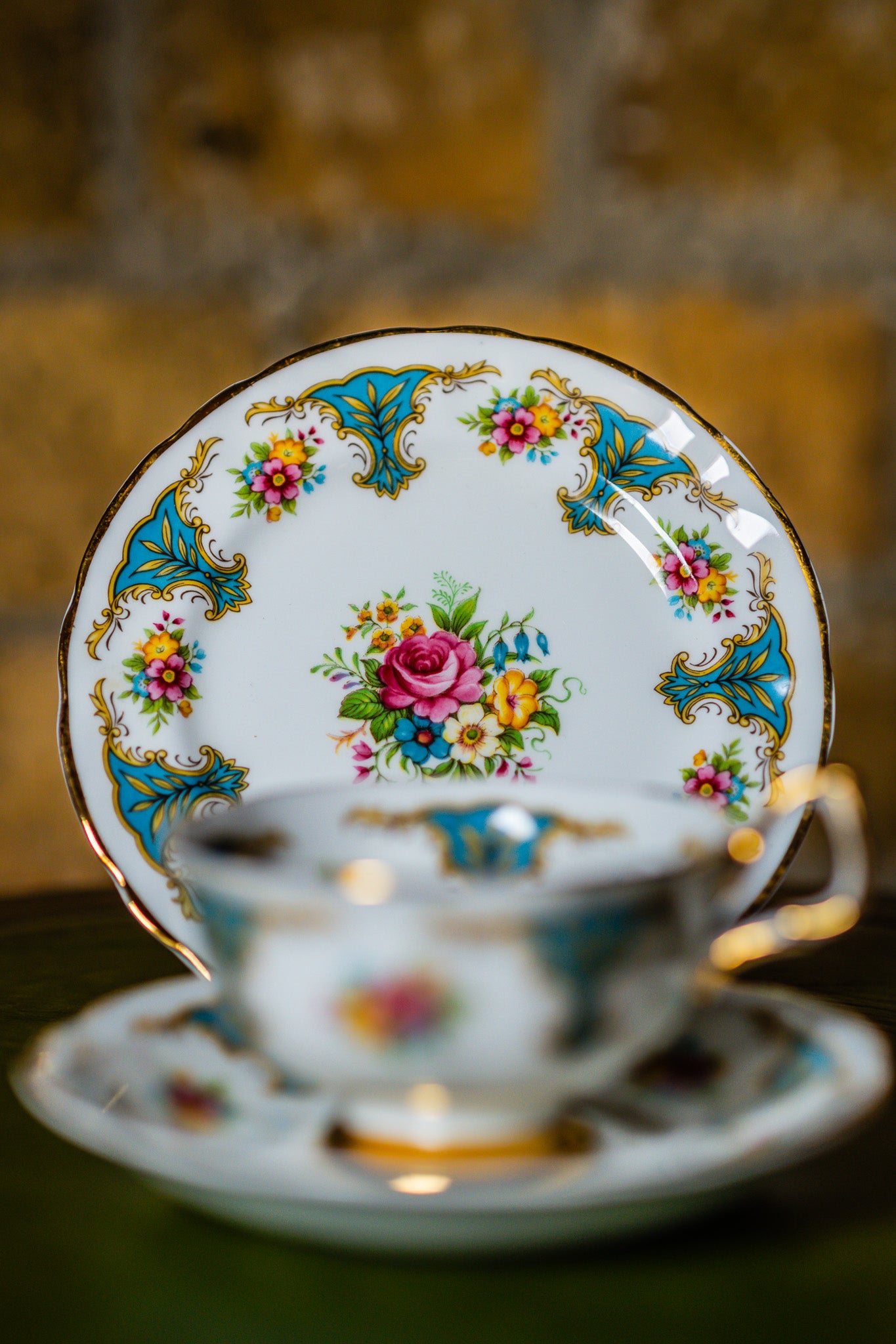 Arklow Irish Green Glover Set of 4 Teacups with Saucers and 4 Plates, Milk Jug and Sugar Bowl