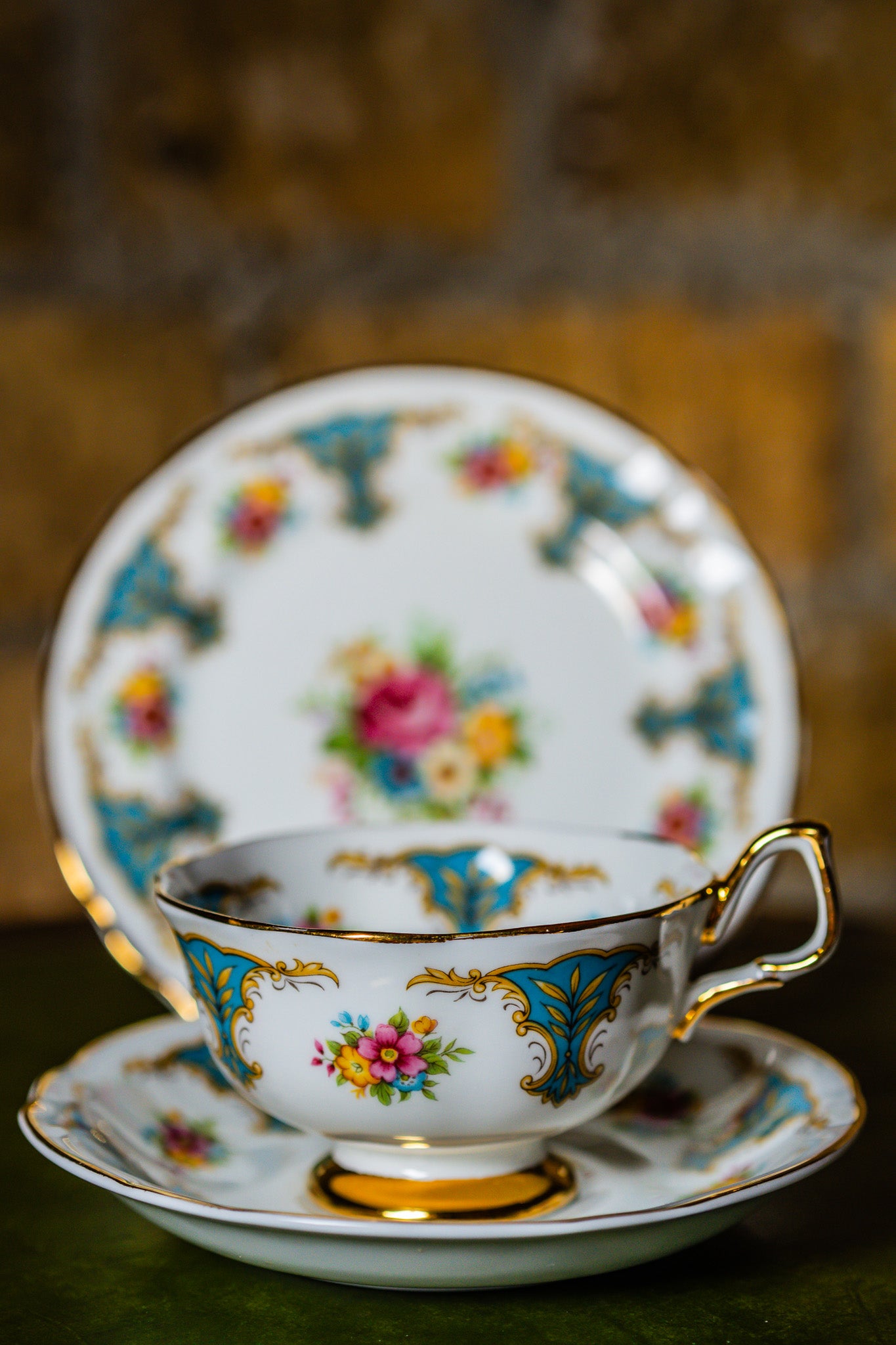 Arklow Irish Green Glover Set of 4 Teacups with Saucers and 4 Plates, Milk Jug and Sugar Bowl