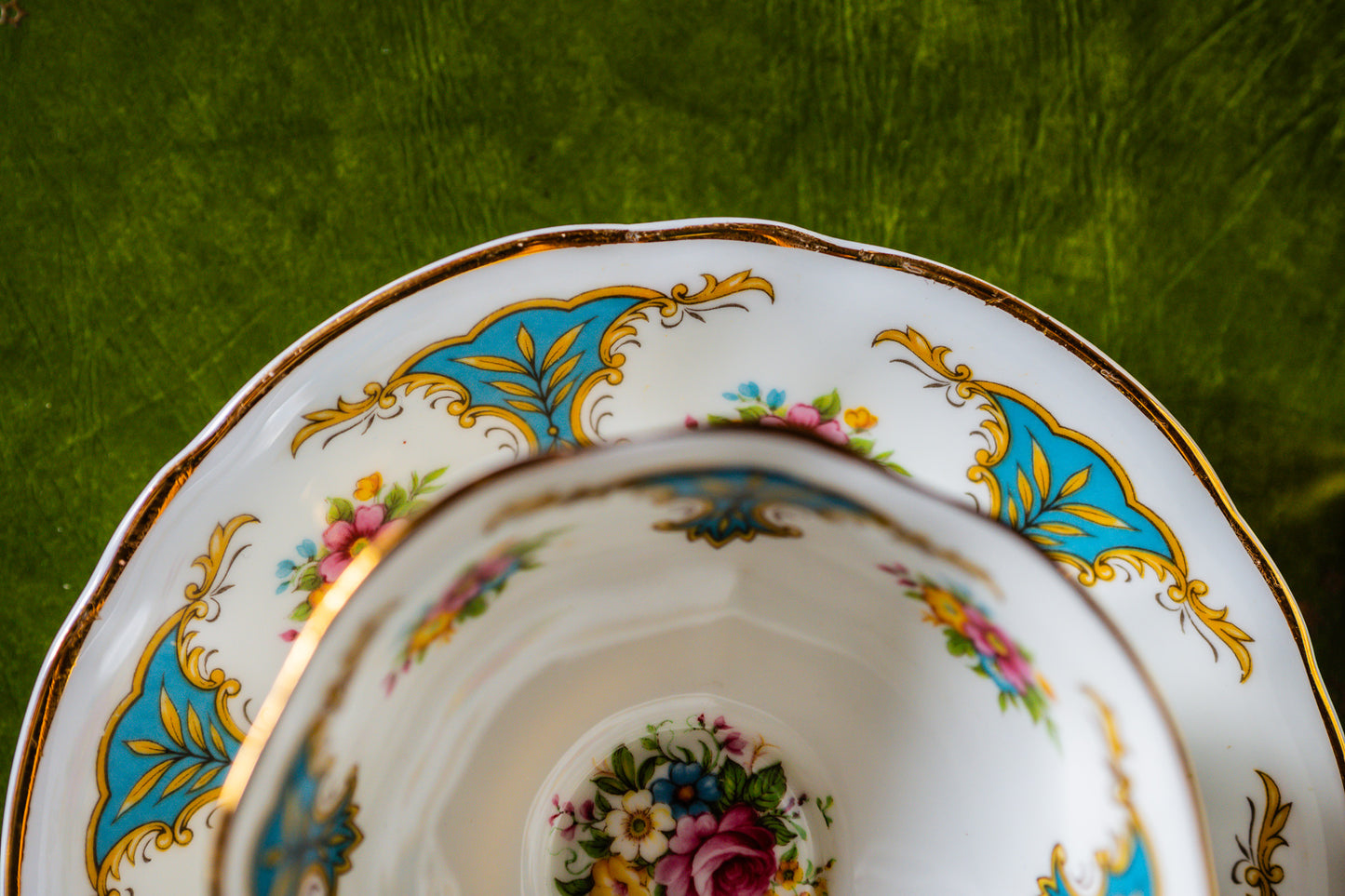 Arklow Irish Green Glover Set of 4 Teacups with Saucers and 4 Plates, Milk Jug and Sugar Bowl