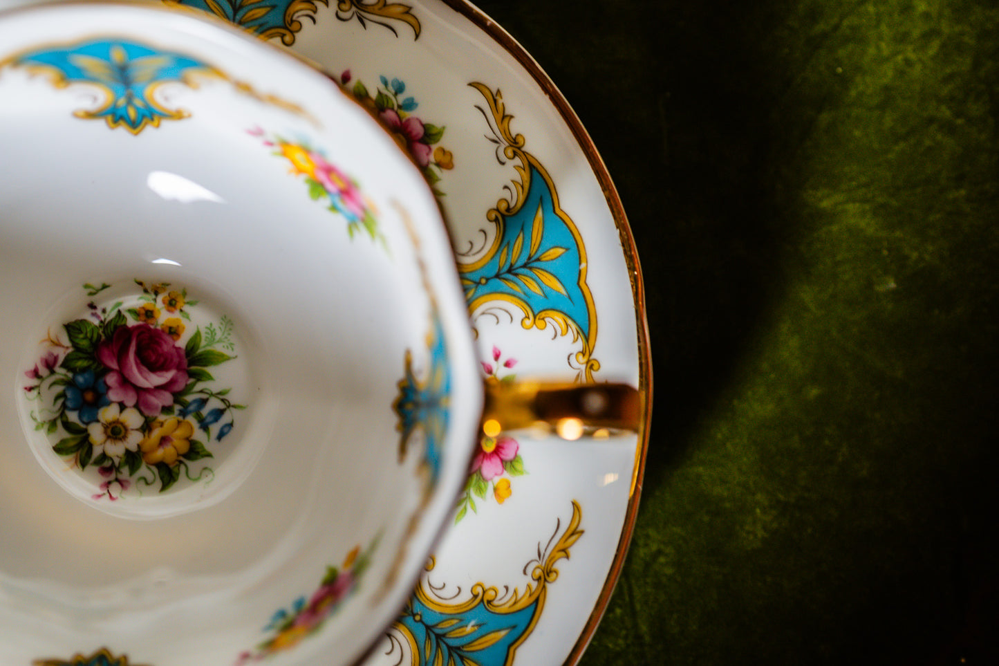 Arklow Irish Green Clover Trio Set – Teacup, Saucer, and Plate