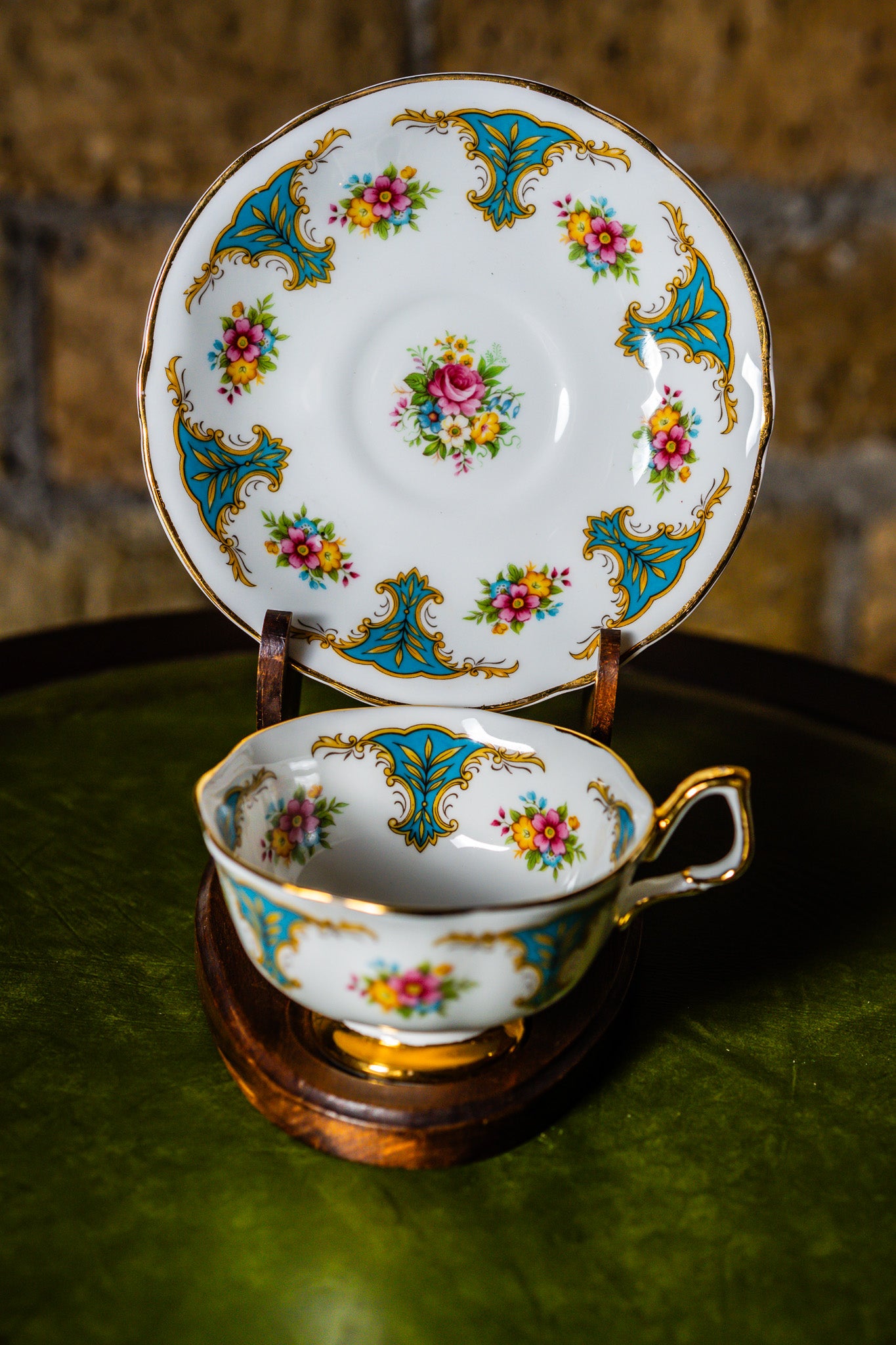 Arklow Irish Green Clover Trio Set – Teacup, Saucer, and Plate