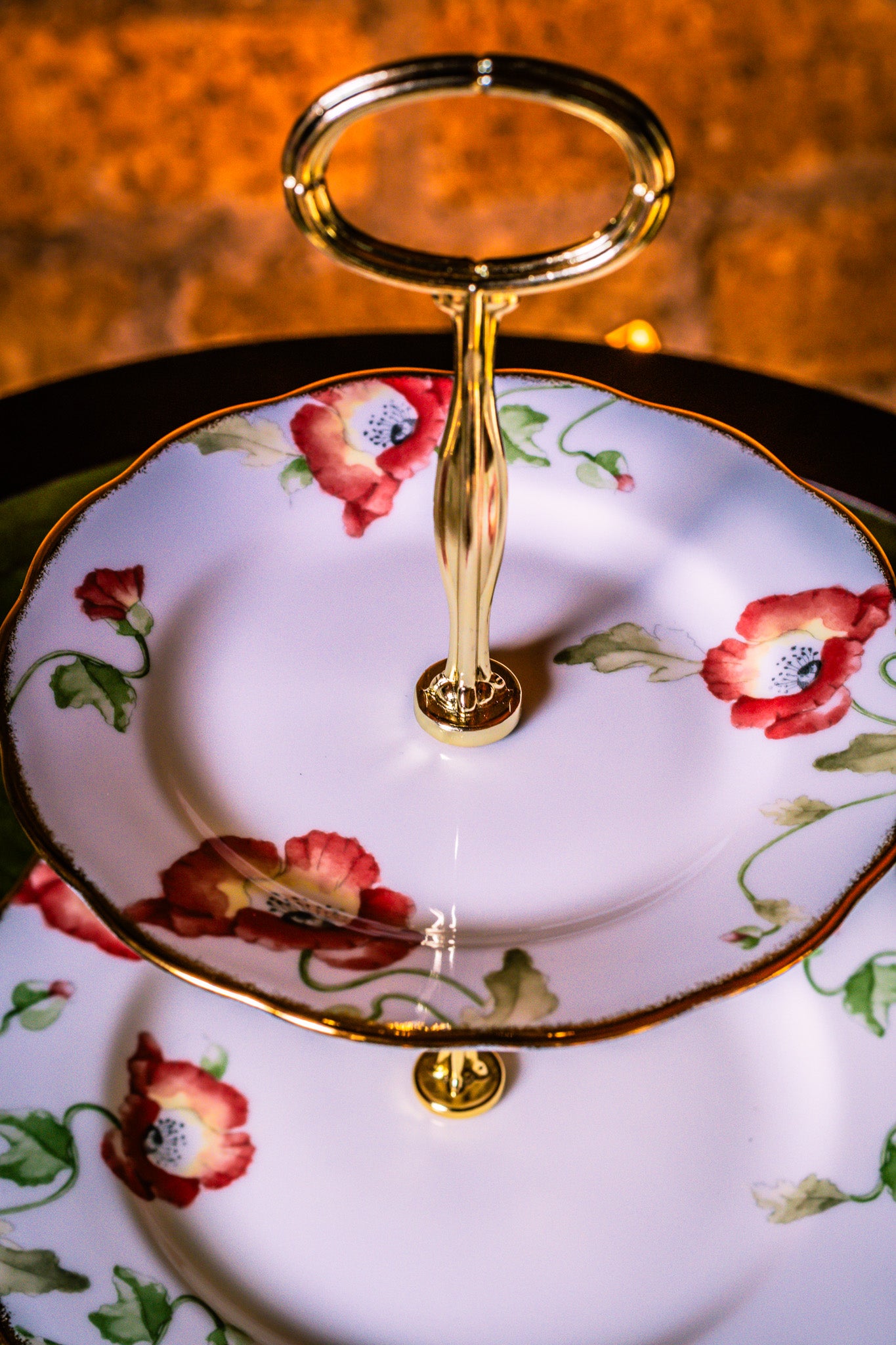 Royal Albert - 100 Years 1970s Poppy Two Tier Cake Stand