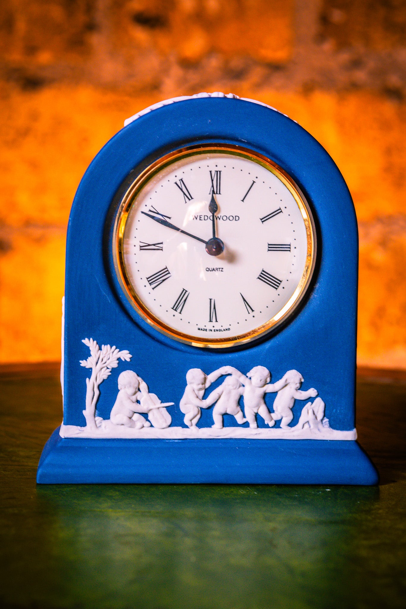 Wedgwood Cobalt Blue Jasperware Desk Clock