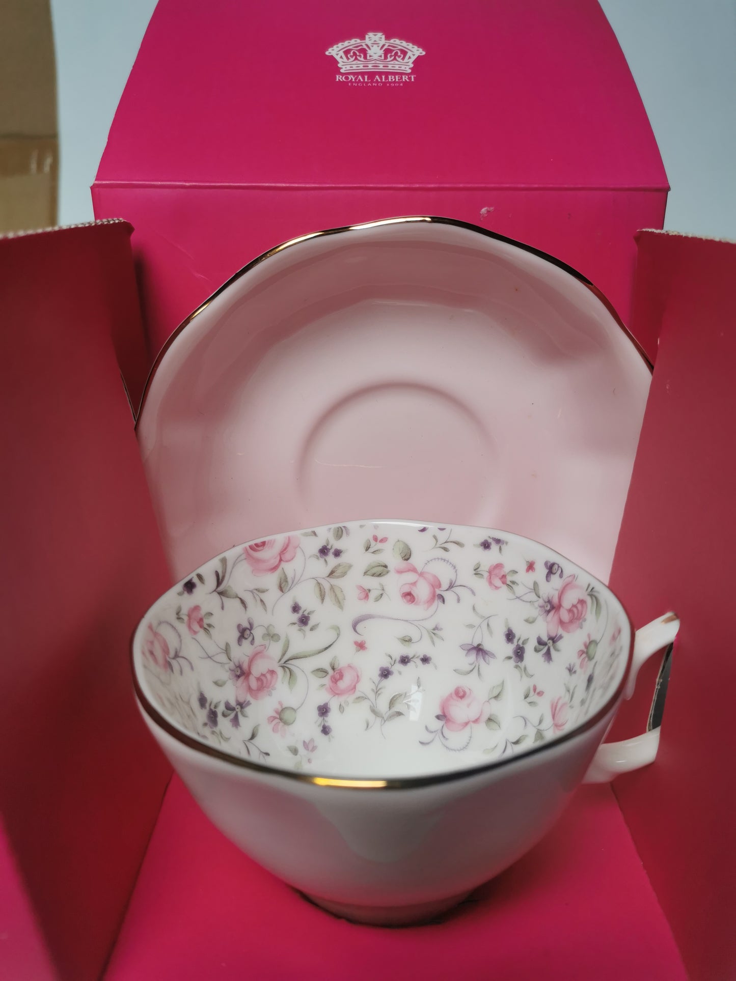 Royal Albert Pink Confetti Cup and saucer set