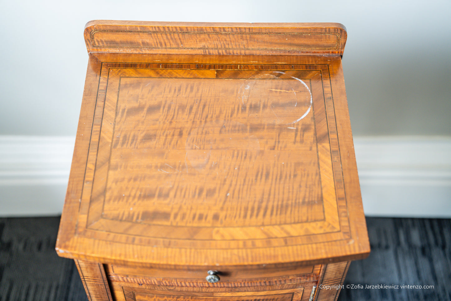 Antique Inlaid Bedside Table