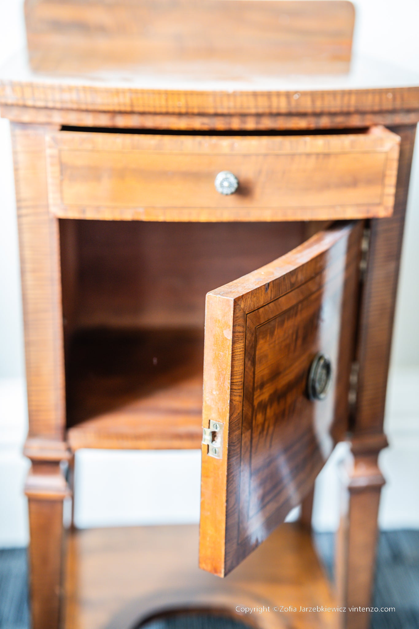 Antique Inlaid Bedside Table