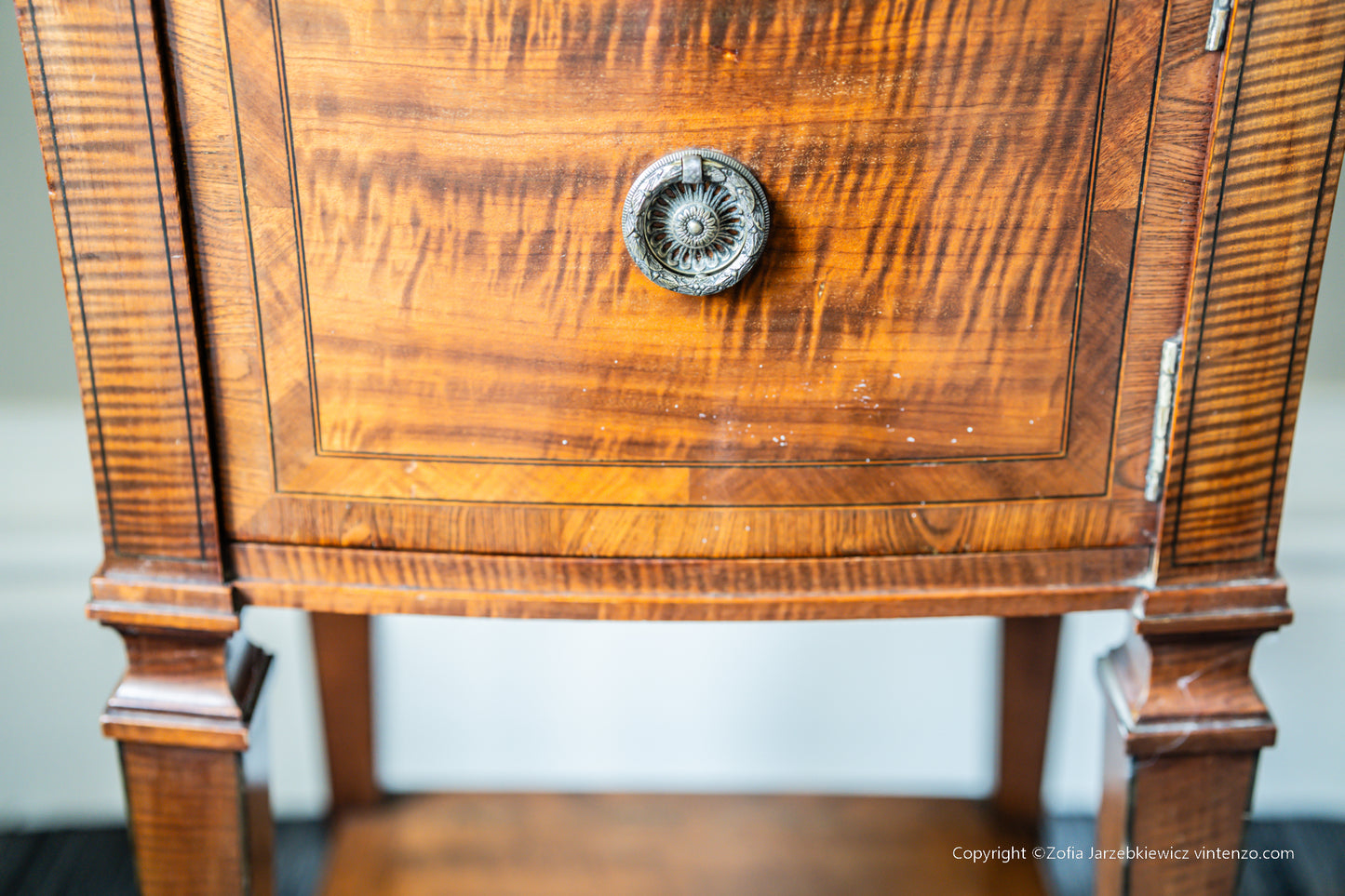 Antique Inlaid Bedside Table
